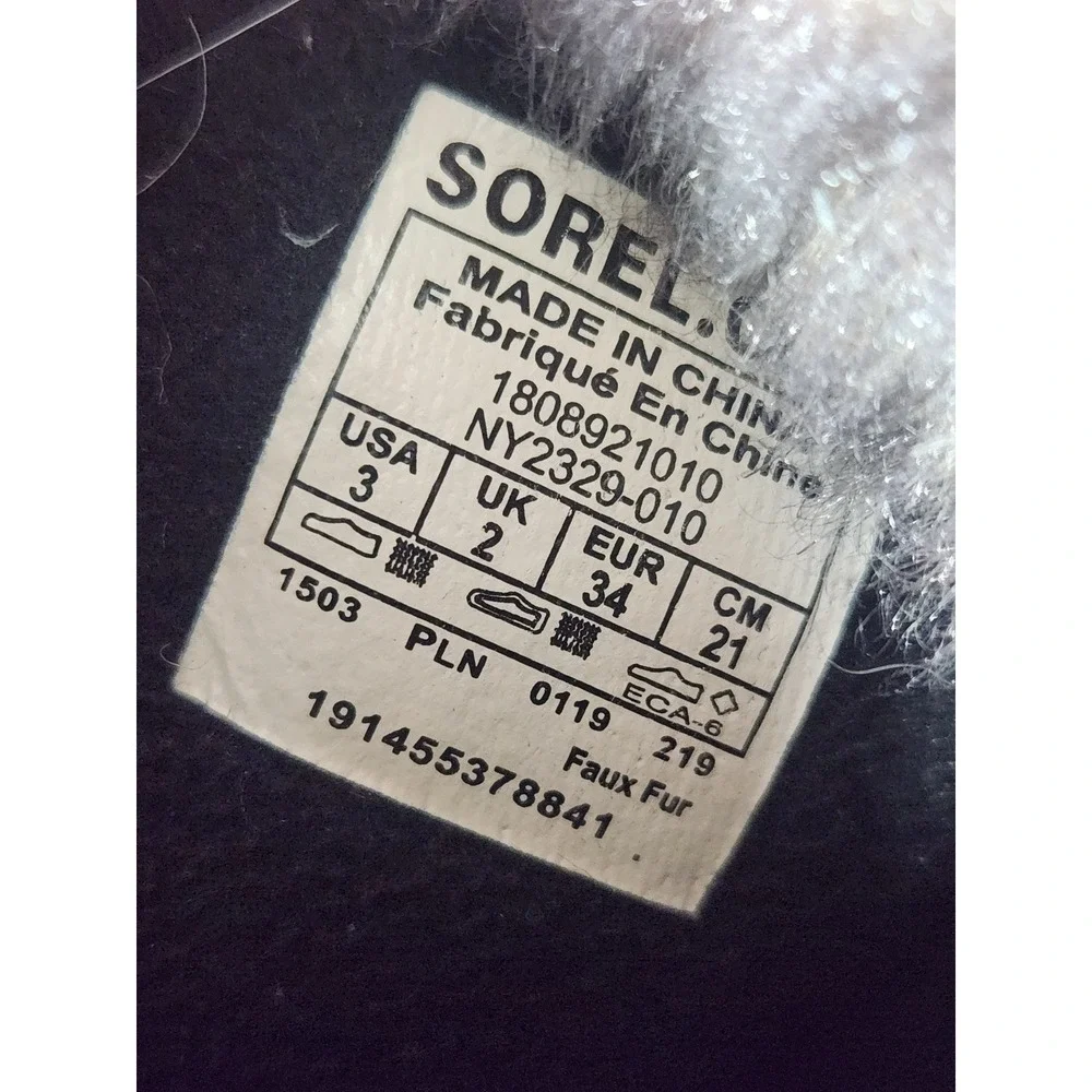 Sorel Joan of Arctic Youth 3 Black Waterproof Faux Fur Winter Boots NY2329